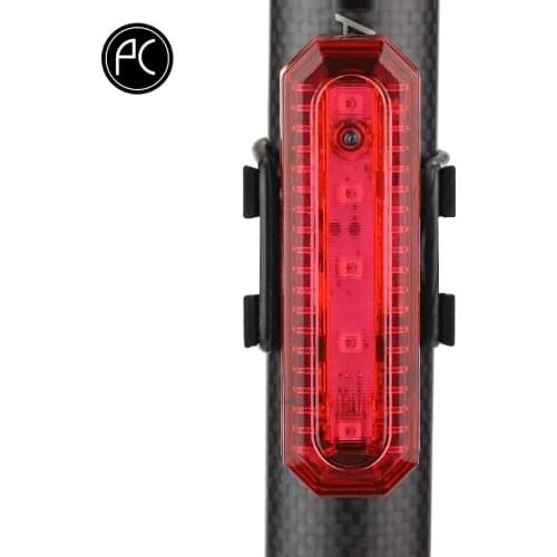 PCycling Bicycle Light MTB Road Bike 5 LED 4 Modes Waterproof USB Charge Cycling Light Mini Front/Rear Light Red Taillight