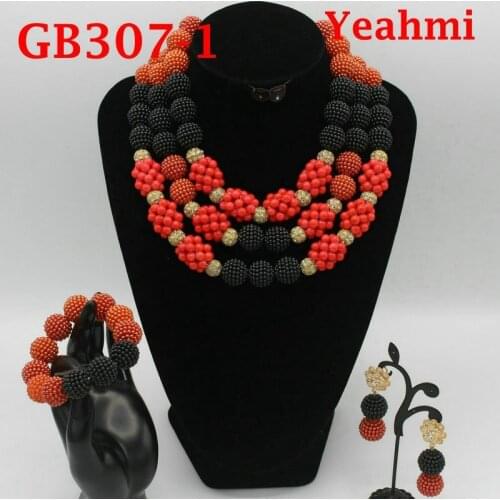 Indian Crystal African Beads Statement Jewelry Sets Bib Necklace Set Women Event Party Jewelry Set Free Shipping GB307-1