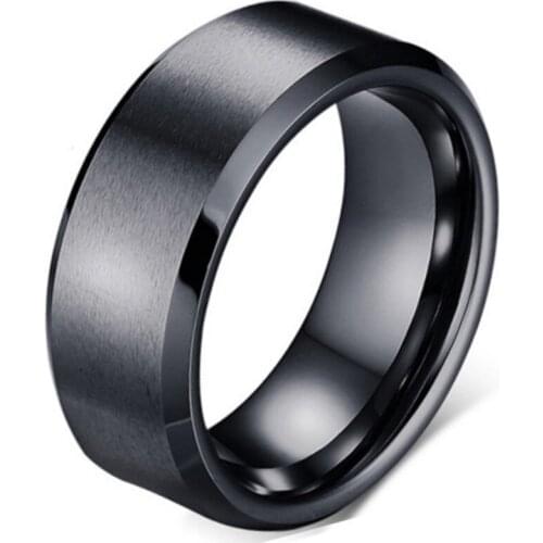 1pc Size 6/7/8/9/10/11 Fashion Charm Jewelry Big Rings men stainless steel Black Rings For Women