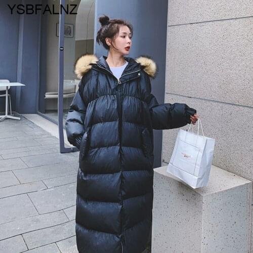 Winter Fad Female Jackets Cotton Padded Pocket Fur Hooded Parkas Coat Vogue Thick Warm Loose Casual Oversized Womens Clothing