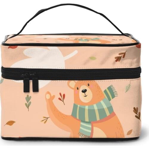 2021 Multi-function Travel Organizer Bag Autumn Bear Women Cosmetic Bag Beauty Makeup Toiletry Wash Bags