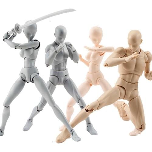 SHFiguarts Multi-joint Movable BODY KUN / BODY CHAN body-chan body-kun Grey Color Black PVC Action Figure Collectible Model Toy