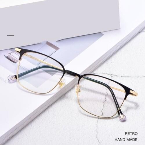Men And Women Retro Pure Titanium Glasses Frame Full Frame Fashion Round Quadros Decorativos Myopia Prescription Glasses 8621
