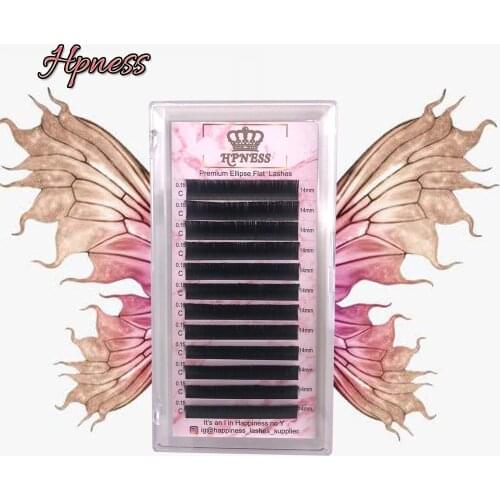 Soft Eyelashes Makeup Flat Ellipse Split Tips Ellipse Shape Natural Light Faux Ellipse Eyelashes Dark Black Eyelash Matte