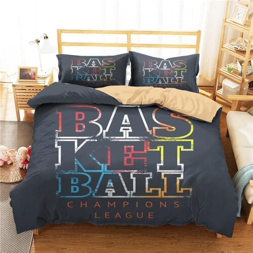 Basketball Printing Boys Home Bedding Set Winter Soft Home Quilt Cover Pillowcase 2/3Pcs Single Double Teens Room Decor Bedding
