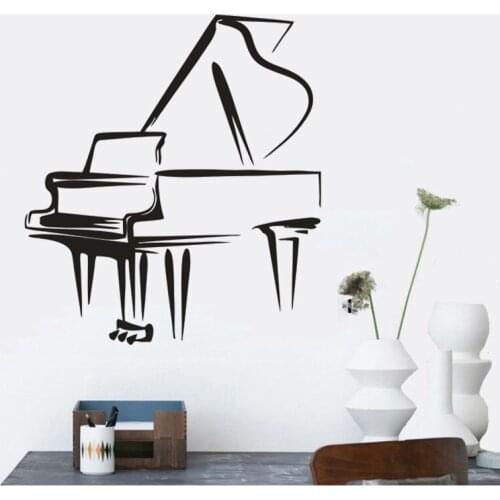 Music Classroom Wall Decal Piano Pattern Vinyl Wall Stickers Musical Studio Decoration Paino Set Removable Wall Poster Art