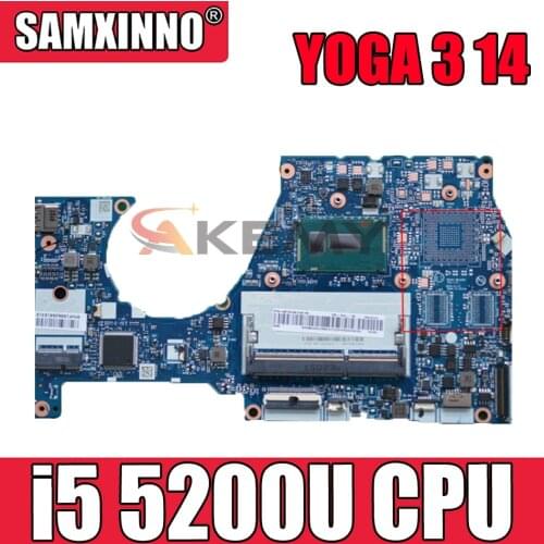 NM-A381 For Lenovo YOGA 3 14 Yoga 3-1470 Laptop motherboard with CPU i5 5200U SR23Y DDR3 100% Fuly Tested