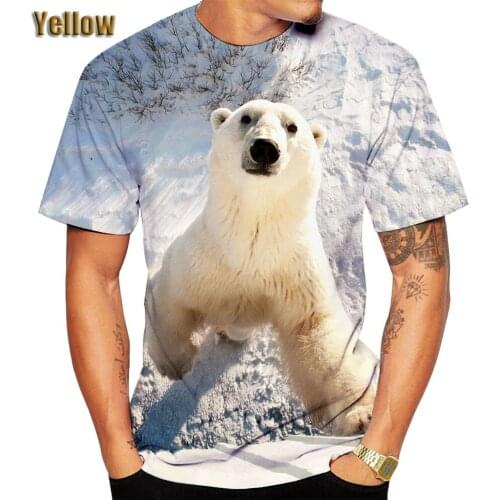 New Printing Cute Polar Bear 3D Casual T Shirt for Women/Men Funny White Bear Short Sleeve Cool Tees