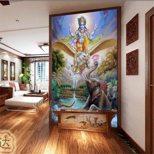 Papel de parede large mural yoga Southeast Asian-style restaurant wallpaper mural of the Hindu god Shiva wallpaper