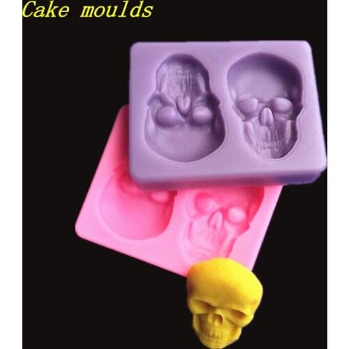 Wholesale Silicone mold K318 Mini Skull shape Decoration clay mold Fondant cake mould Baking mold