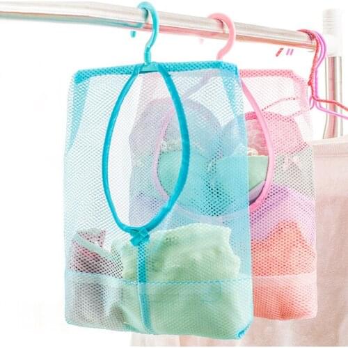 Hanging Storage Bag Bathroom Soap Towel Debris Draining Mesh bag Organizer Balcony Socks Underwear Drying Clothes Basket