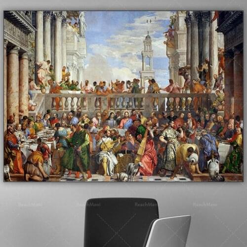 Paolo Veronese wedding in Galilee Cana poster print painting poster gift living room print poster home decoration poster