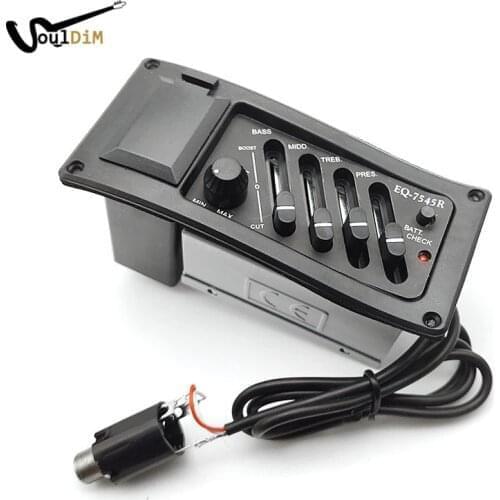 5 Set Professional 4 Band Acoustic Guitar EQ Preamp Amplifier EQ-7545R Guitrra Pickup 6.35MM Output Guitar Acceseories