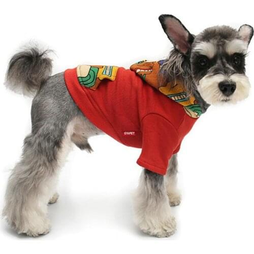 Pet Shirt hooded design and graffiti pattern Two-legged Elastic Short Sleeve Medium Dog Fashion Hoodies for Spring
