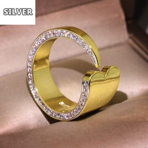 Resizable silver finger thumb ring opening mens womens 14K gold top quality unique smooth geometric diamond rings for women
