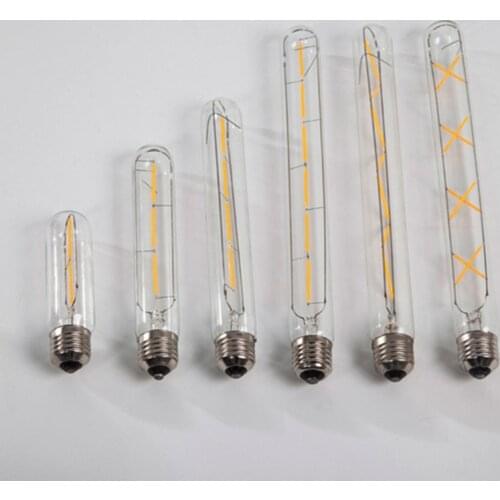 Vintage Industrial Edison LED bulb Light Filament Strip Tube T185/T225/T300 bulbs E27 Retro Decorative Flute Lamp Bulbs