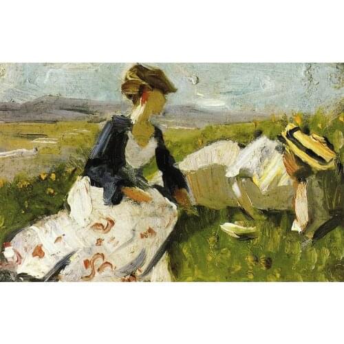 High quality Oil painting Canvas Reproductions Two Women on the Hillside Sketch 1906 By Franz Marc hand painted
