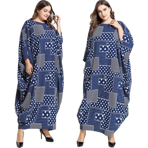 Dubai Abaya Women Muslim Dress Loose Abaya Kaftan Turkish Muslim Women Long Dress Printed Casual Islamic Dresses Robes Gown New