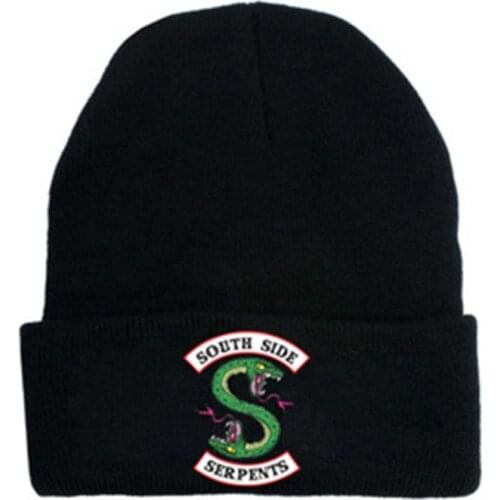 Riverdale South Side Serpents Cosplay Hats Women Men Beanie Embroidery Cap Winter Outdoor Keep Warm Flexible Soft Hat TG0297
