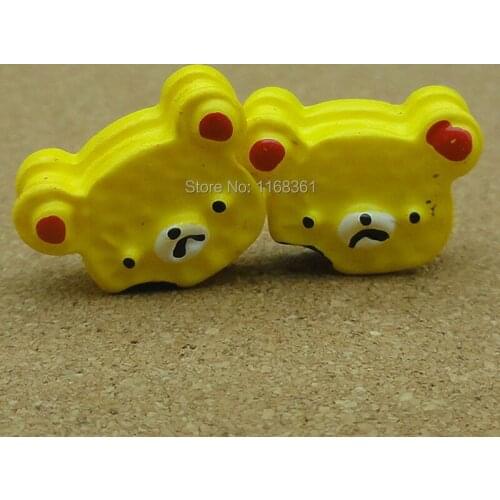 1pcs/lot resin yellow delicious bear 18mm cookies simulation of food Cabochons Scrapbook for DIY phone case decoration B102-4