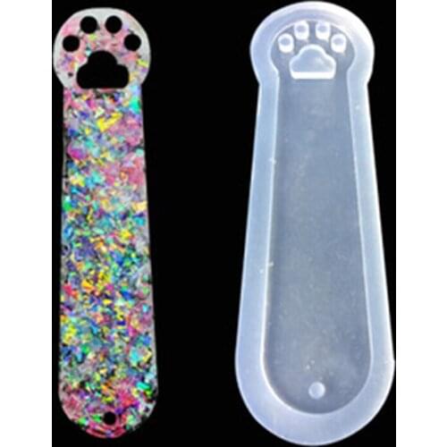 1 PCS Crafts DIY Bookmarks Cat Claw Shape Silicone Mold Transparent Resin Molds Resin For DIY Charms Pendant Making Jewelry
