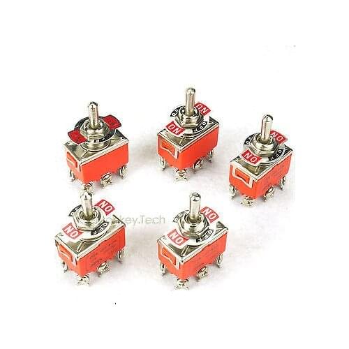 10 PCS 6-Pin DPDT ON-OFF-ON DC Motor Reversing Toggle Switch 15A 250VAC