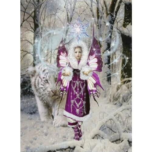 5D DIY Full square Diamond Painting Mosaic Butterfly Fairy Girl and Tiger Diamond Rhinestones Embroidery Cross Stitch home decor