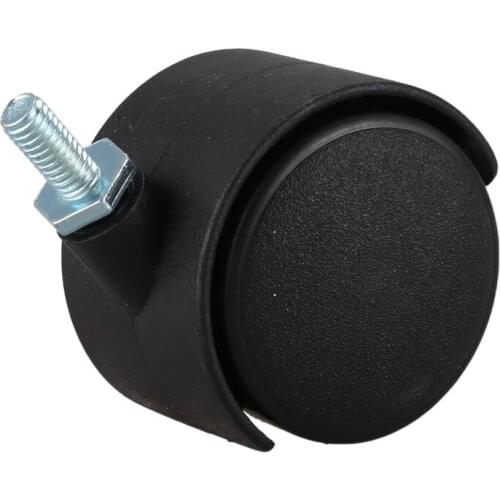 6mm Threaded Stem 40mm Dual Wheel Rotatable Caster Black