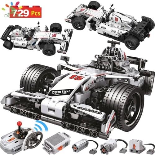 729PCS City Remote Control Car Building Blocks Hightech RC Racing Car Electric Bricks Enlightenment Toy For Children gifts