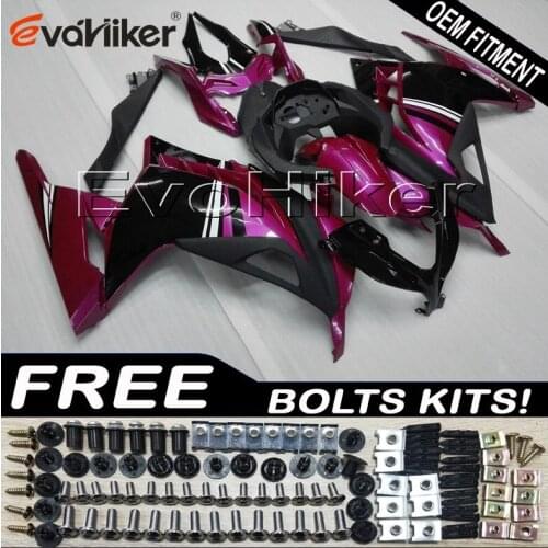 ABS Plastic Bodywork Set for ZX300R EX300 2013 2014 black Rose red EX 300 13 14 Injection mold ABS motorcycle panels Body Kit