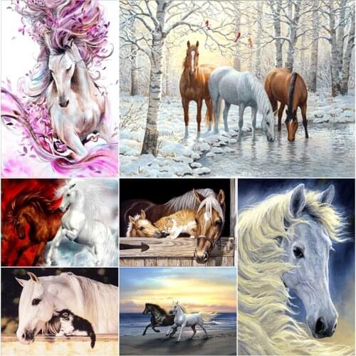 Diamond Painting Horse 5D DIY Home Decor Gift Full Square/Round Mosaic Embroidery Rhinestone Cross Stitch Animal Art Mural Kits