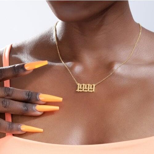 Birth Year Old English Number Necklaces Stainless Steel Birthday Gift Special Date 1985-2020 Chokers Women Men Jewelry Choker