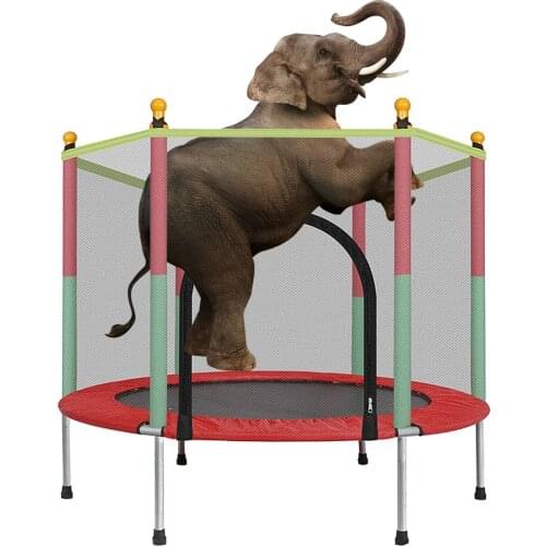 Home Indoor Adult Children Trampoline with Protection Net Jumping Bed Outdoor Trampolines Exercise Bed Fitness Equipment 140cm