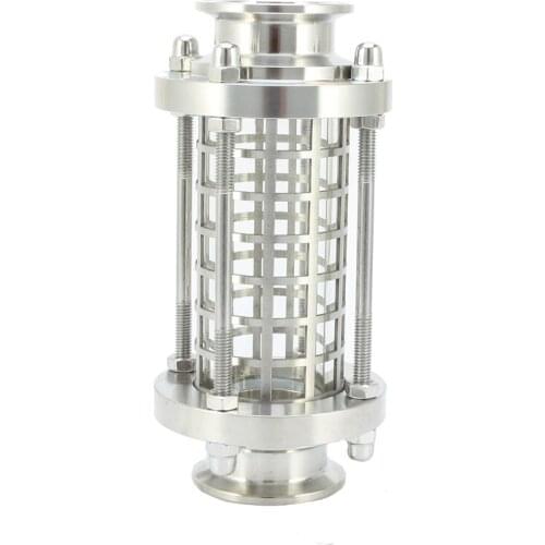 Free shipping 304 stainless steel hygienic grade Mesh Cover Fast-fitting Mirror quick-loading glass pipelineTubing Sight Glass