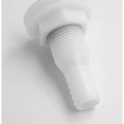 Through Hull Marine Boat White Plastic 3/4 Inch Hose Thru Hull Pump