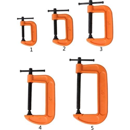 Woodworking Fixture G-Clamp 1"-5" Heavy G-Type Fixture Wide Jaw Openings Fixed Clamp with T-Bar Handle for Quick Fitting