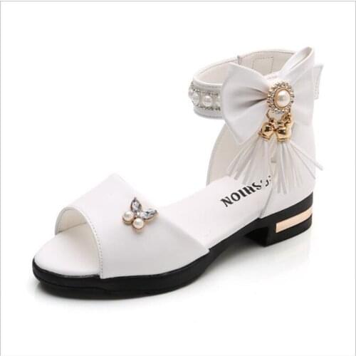 Girls' Sandals New Butterfly Knot cute princess shoes in summer 2021 fashionable soft sole non slip Roman shoes