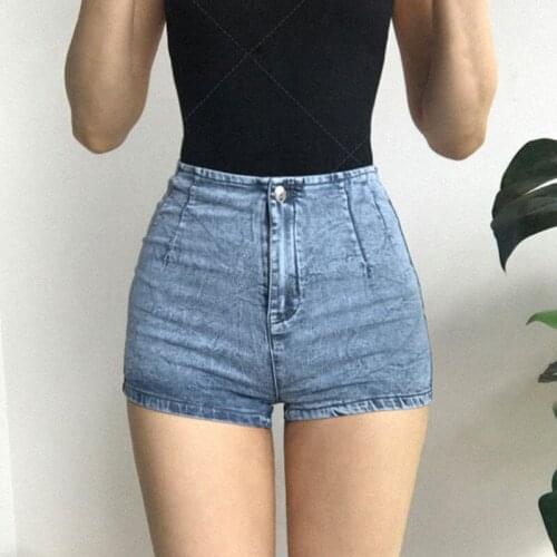 Women Sexy High Waist Stretch Denim Shorts Bottom hot shorts Jeans Summer Vintage Wash Slim Shorts Jeans Female