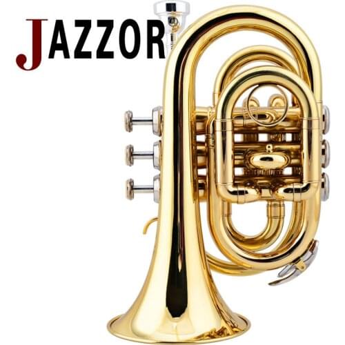 JAZZOR Cornet B flat professional Gold lacquer trumpet wind instrument