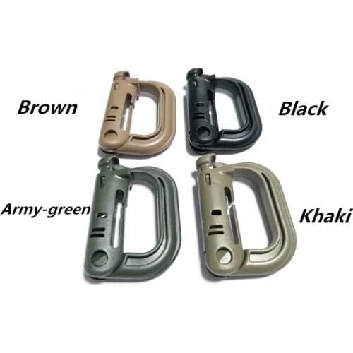 EDC Molle Tactical Backpack Shackle Carabiner Hook Snap D-Ring Clip ABS Plastic Outdoor Fast Buckle Climbing Survival Hiking