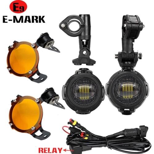10-30V Motorcycle Fog Light Spot Lamps LED Auxiliary Driving Lighting Guards Wire Cable Kit For BMW R1200GS/ADV/F800GS