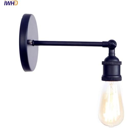 IWHD Loft Industrial Retro Wall Lights Fixtures Bedroom Living Room Antique Edison Style Lighting Black Wall Sconce Vintage Lamp