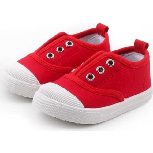 Children Shoes Candy Color Sneakers For Goys Girls Shoes Slip on Casual Shoes Canvas Kids Shoes For Baby Flats