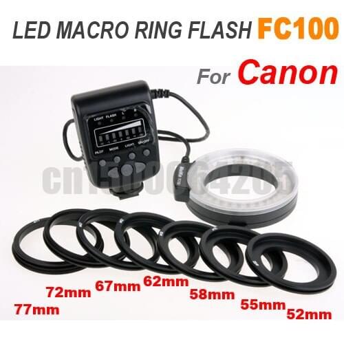 FC-100 LED Macro Ring Flash Light For 650D 5D Mark III 600D 7D 60D D7000 D3100 D3200 D5100 D5000