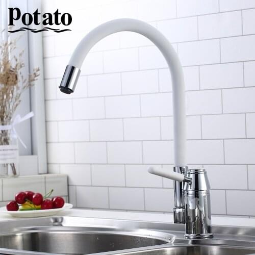 Potato Kitchen Sink Faucet 5 Colors Modern Style Flexible Single Handle Cold And Hot Water Kitchen Mixer Tap p58233