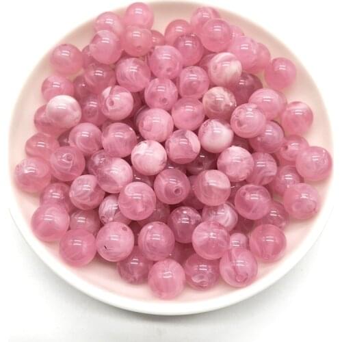 8/10 /12mm Imitation Natural Stone Round Acrylic Loose Beads Making DIY Bracelet Necklace Accessories #04