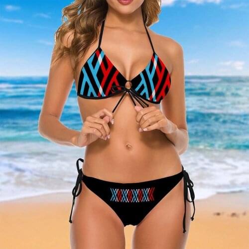 Zero Two Swimsuit Cosplay Darling In The Franxx Women Sexy Anime Bandage Halter Push Up String Bikinis Summer Swimwear Beachwear