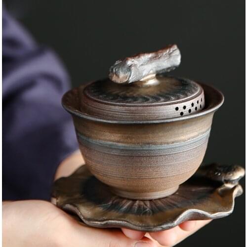 LUWU ceramic teapots gaiwan vintage teaware a tea sets chinese kung fu tea set drinkware