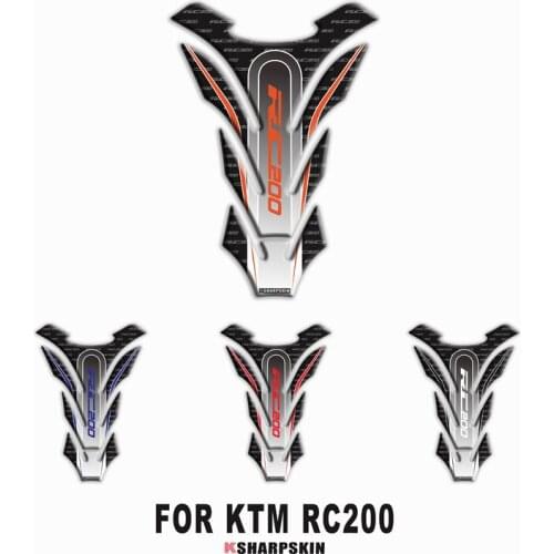 Motorcycle personality 3D fuel tank pad protective stickers fishbone modification stickers fit KTM RC200 rc 200