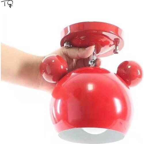 Nordic Cartoon Mickey Led Ceiling Lights Kids Room Light Macaroon Modern Ins Led Light Fixtures Bedroom Stairs loft bar Lanterns
